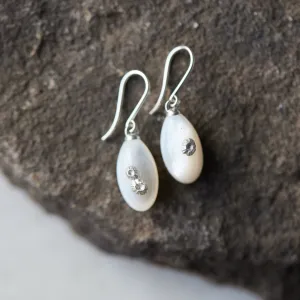 Mother of Pearl Ruthie B. Earrings with Barnacles