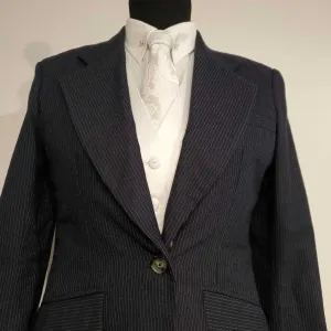 Navy Pinstripe Coat