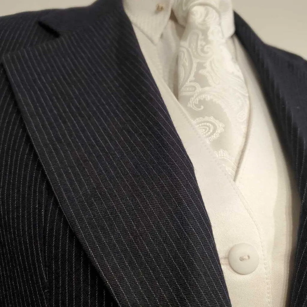 Navy Pinstripe Coat