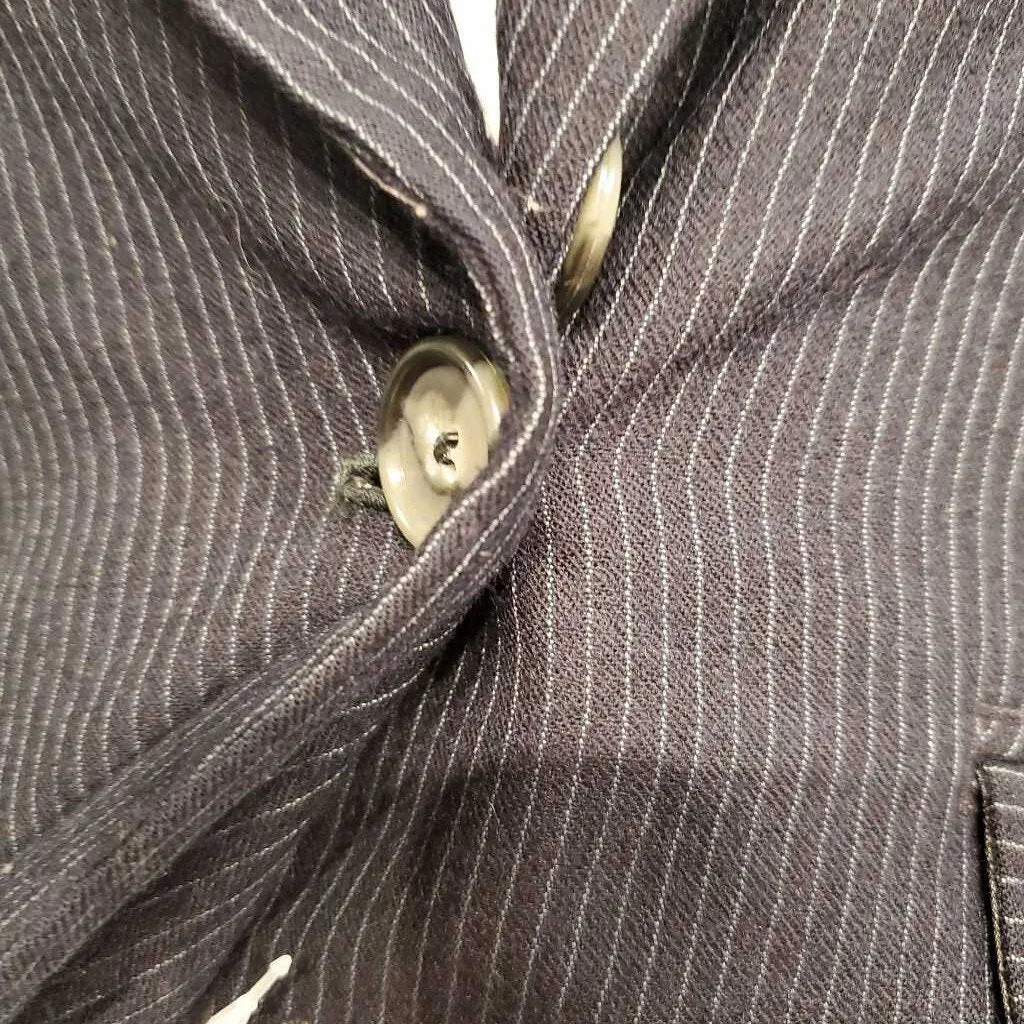 Navy Pinstripe Coat