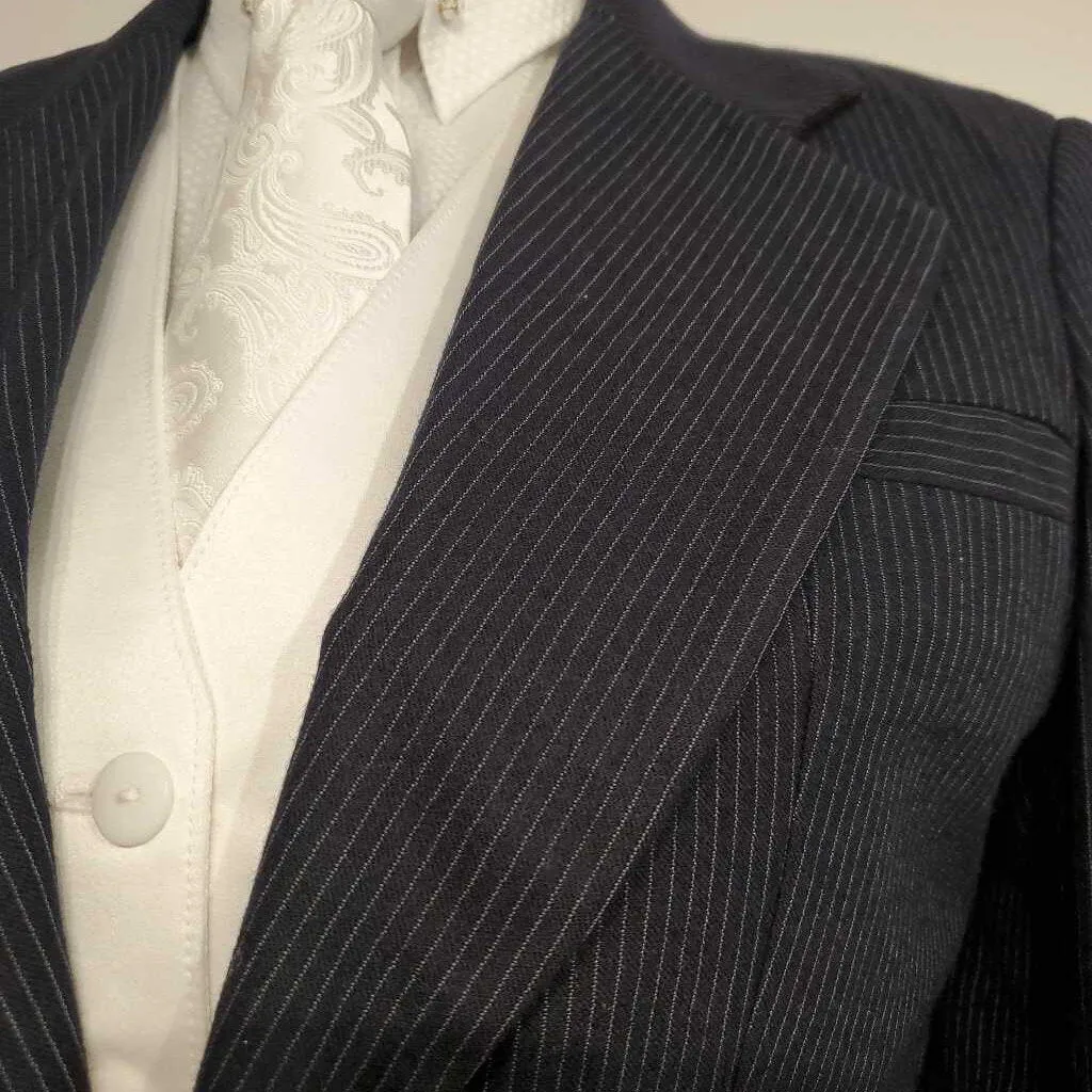 Navy Pinstripe Coat