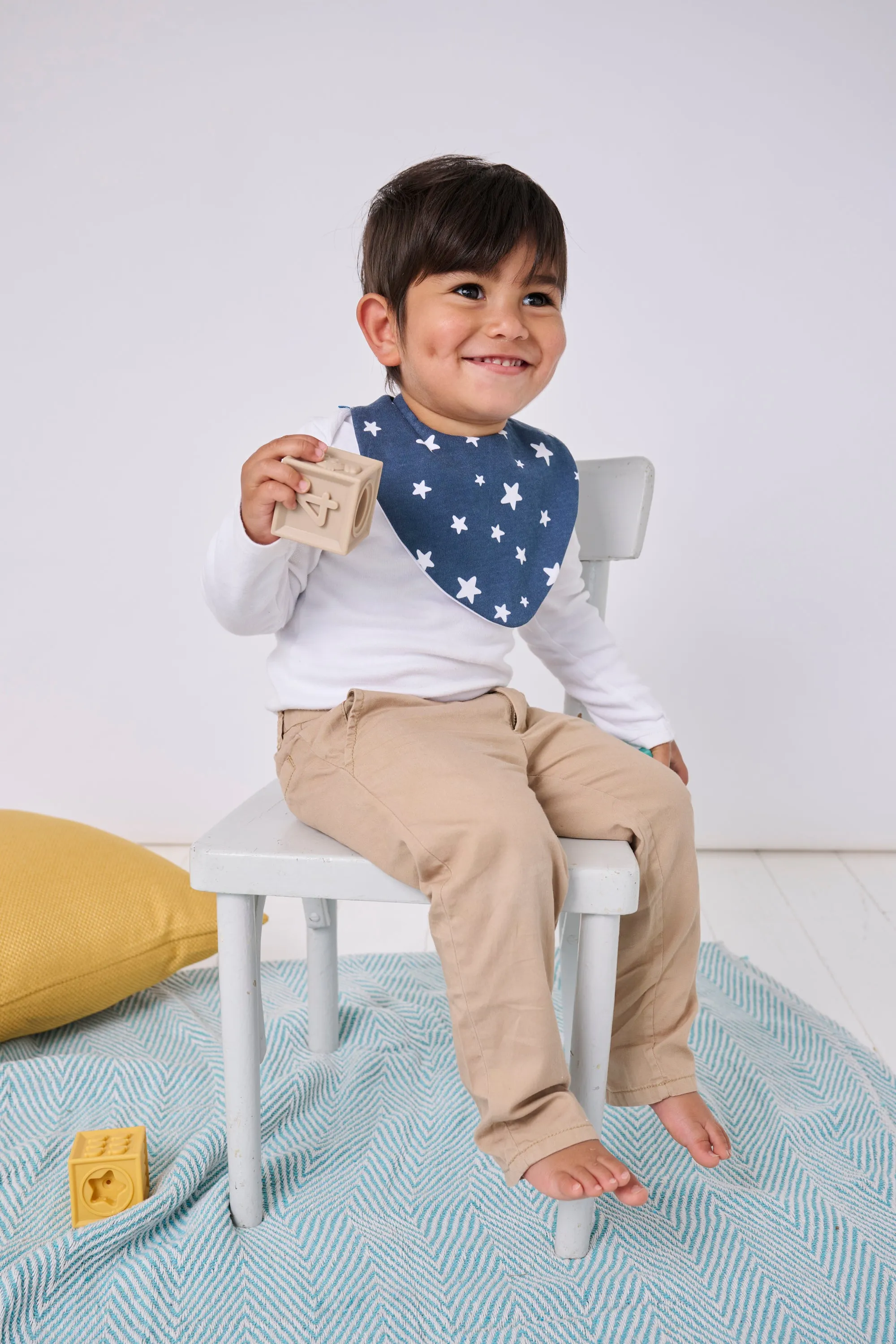 Navy Stars Waterproof Dribble Bib