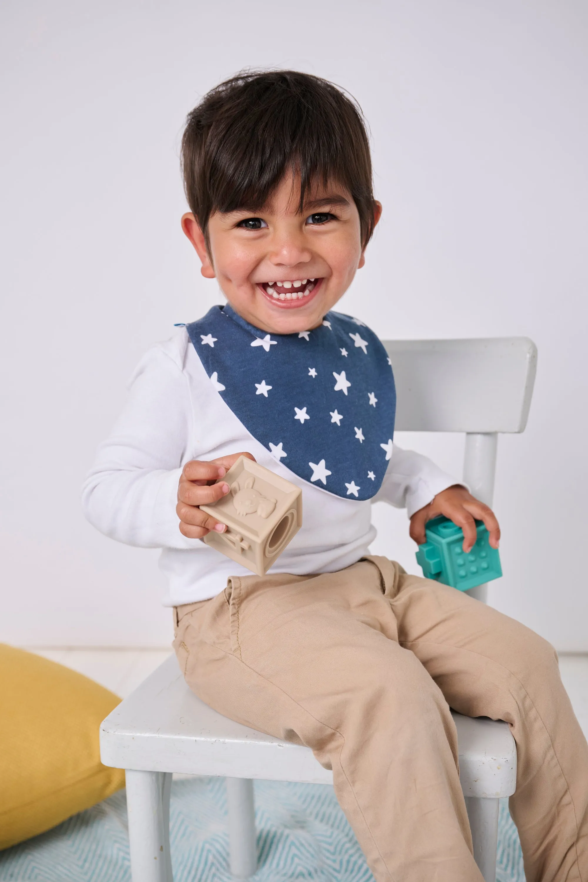 Navy Stars Waterproof Dribble Bib