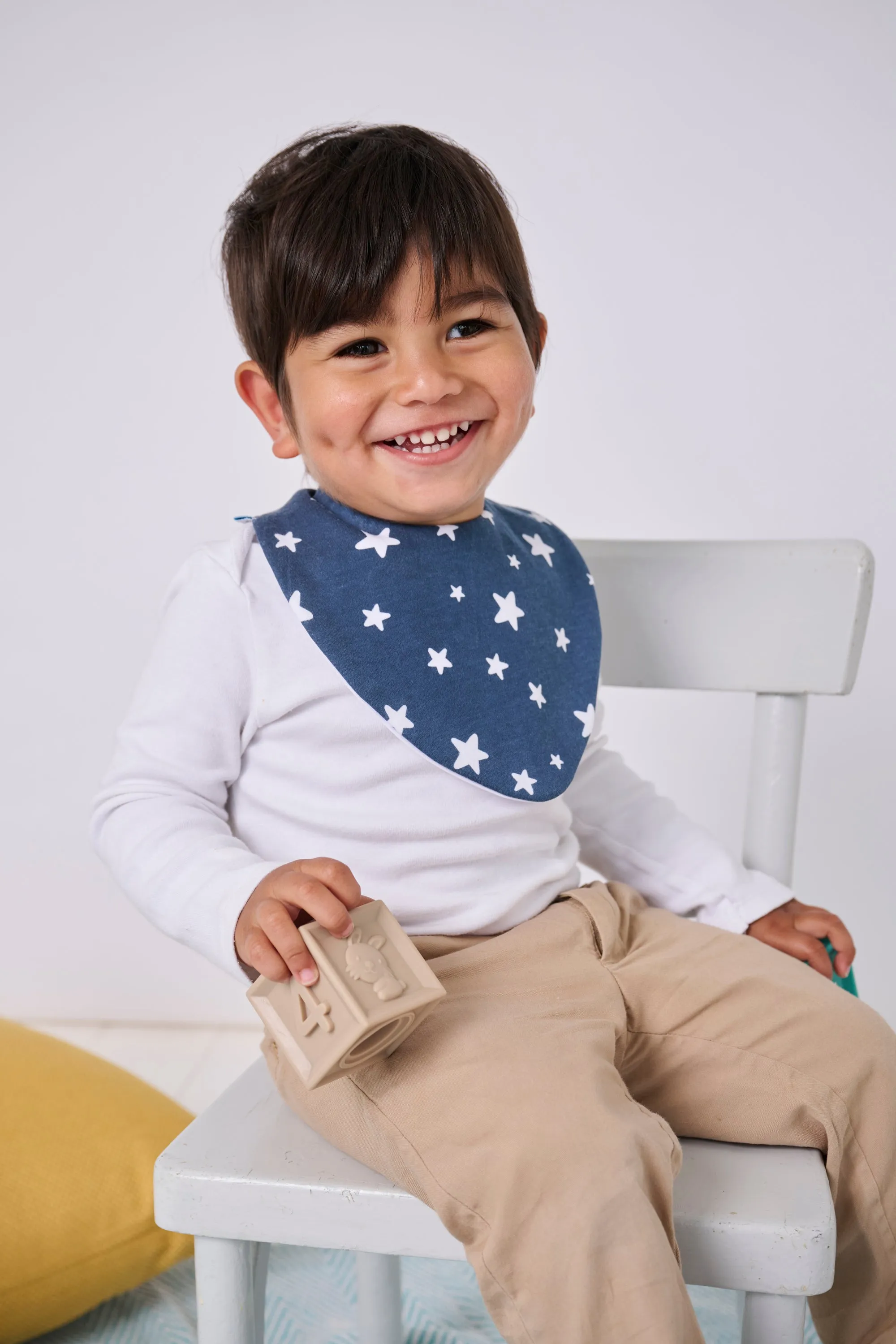 Navy Stars Waterproof Dribble Bib