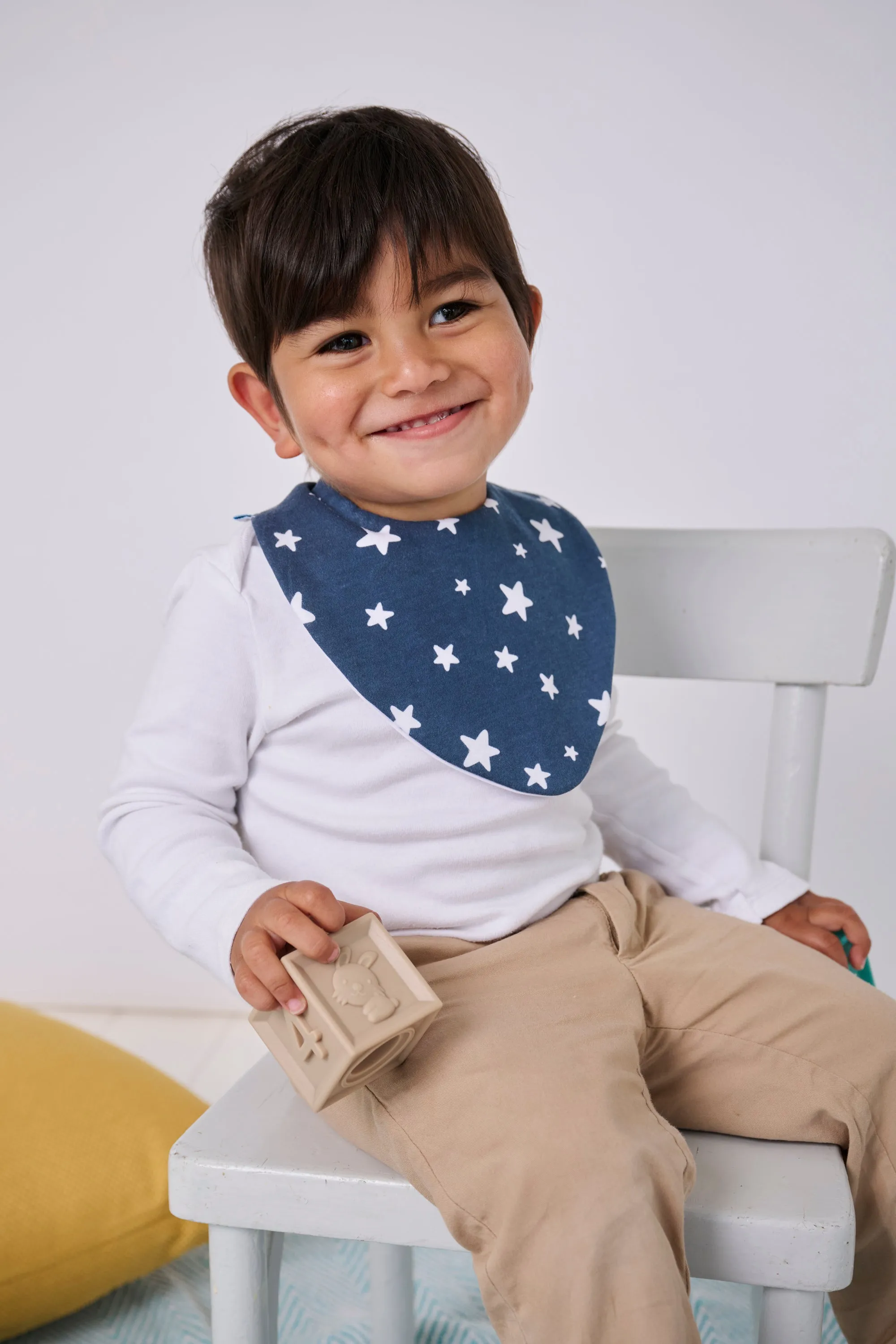 Navy Stars Waterproof Dribble Bib