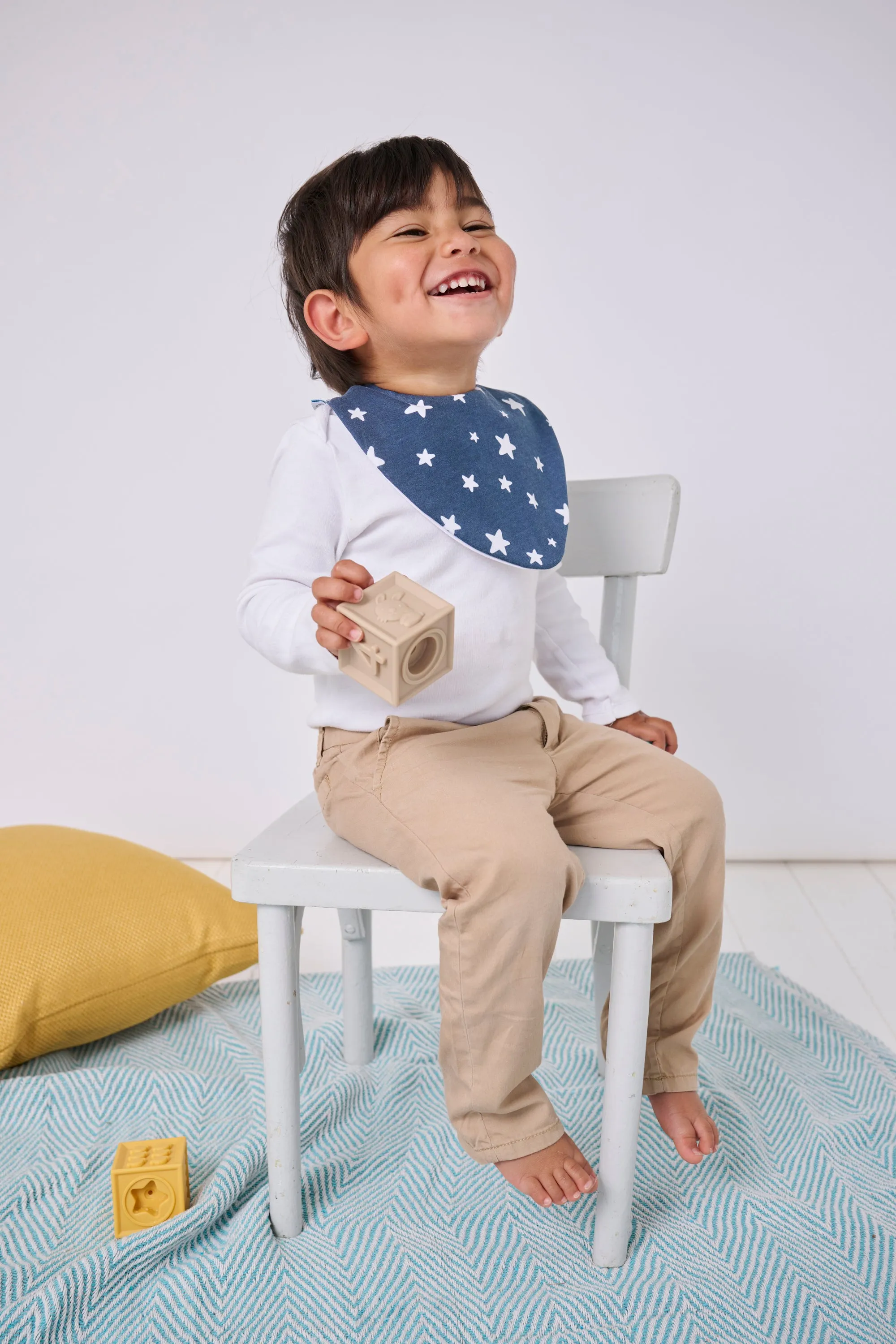 Navy Stars Waterproof Dribble Bib
