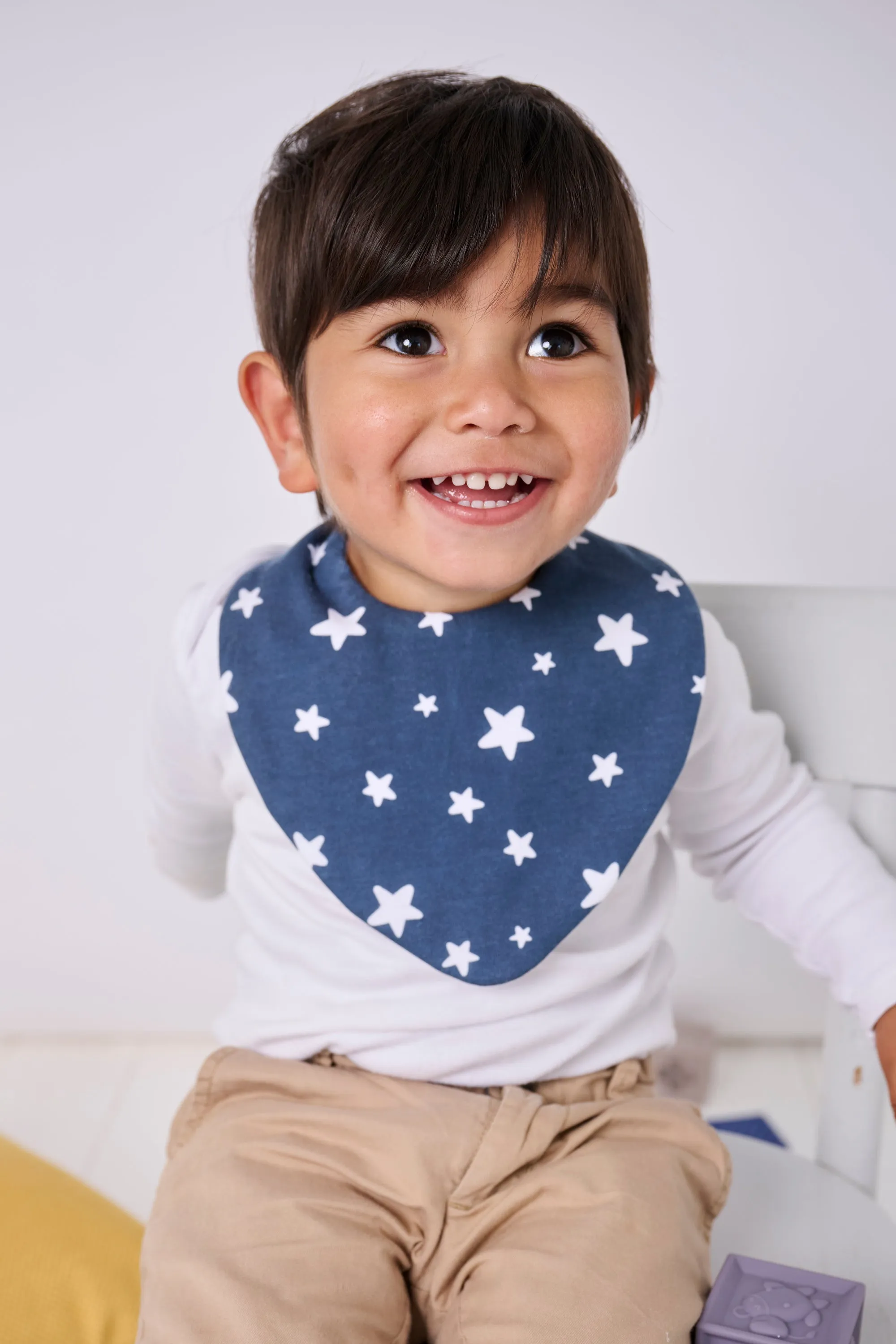 Navy Stars Waterproof Dribble Bib