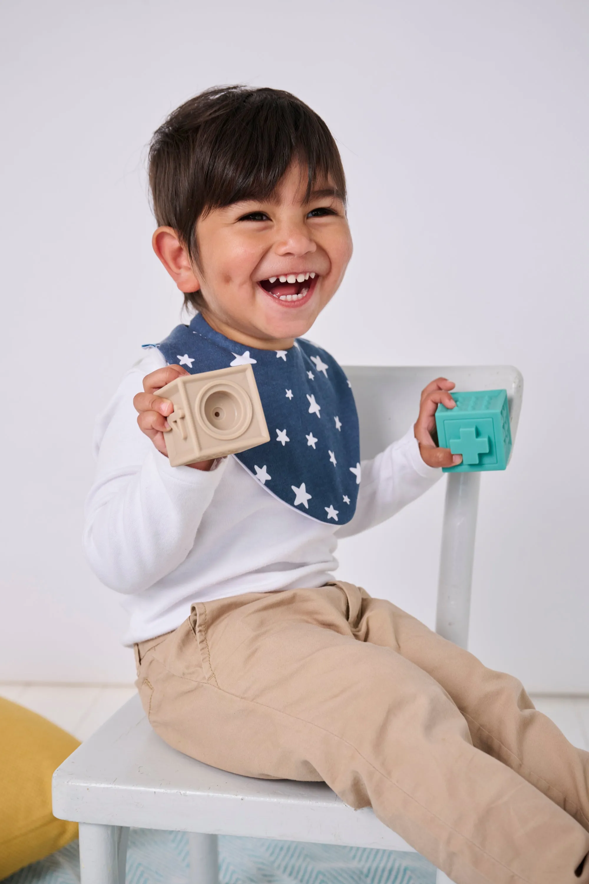 Navy Stars Waterproof Dribble Bib