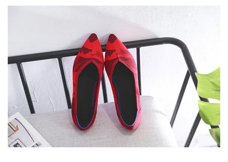 New Casual Women Breathable Comfortable Soft-soled Pointed Toe Flat Shoes