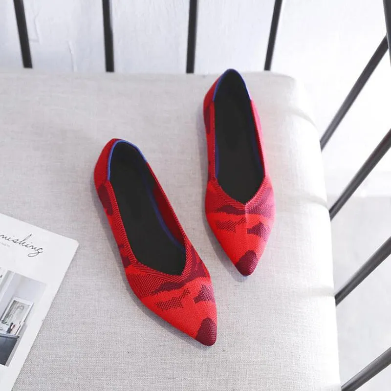 New Casual Women Breathable Comfortable Soft-soled Pointed Toe Flat Shoes
