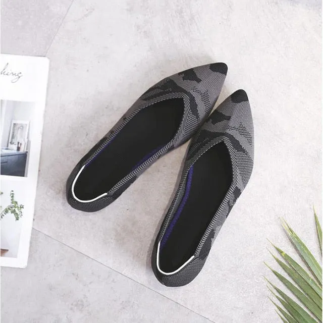 New Casual Women Breathable Comfortable Soft-soled Pointed Toe Flat Shoes