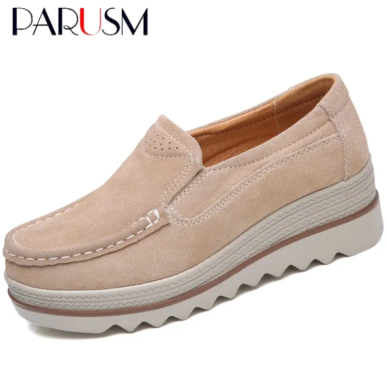 New Spring Women casual Shoes woman Platform Slip On Flats Sneakers women Suede Ladies Loafers Moccasins Shoes Woman tenis