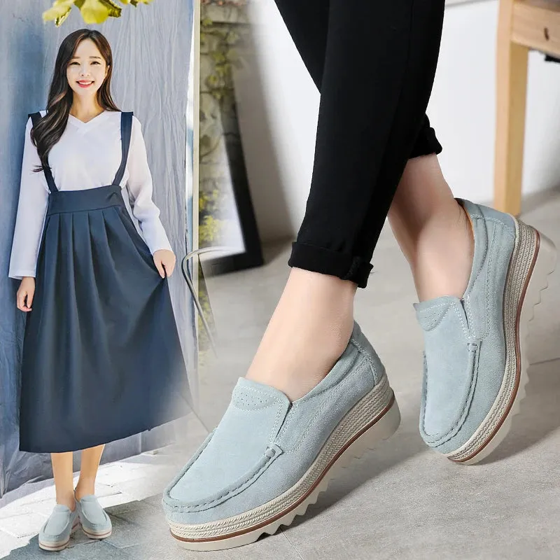 New Spring Women casual Shoes woman Platform Slip On Flats Sneakers women Suede Ladies Loafers Moccasins Shoes Woman tenis