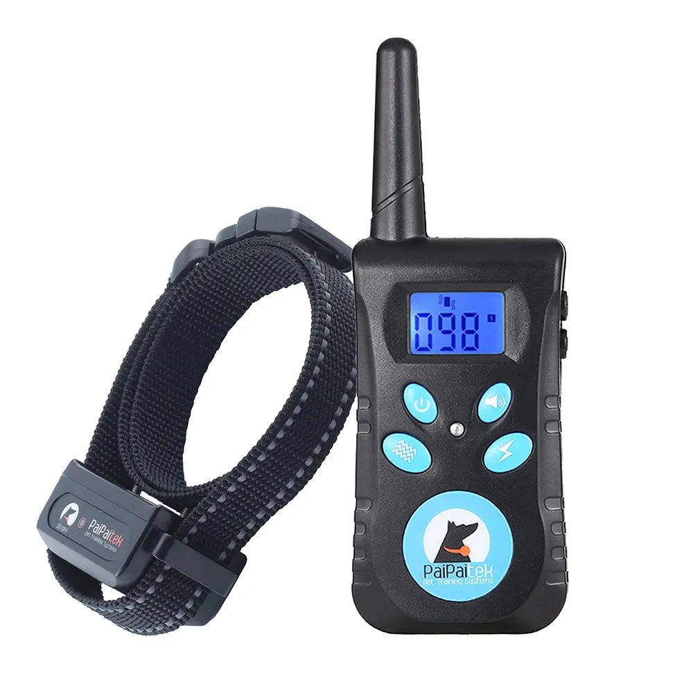 Paipaitek Dog Training Collar, 2-IN-1 Beep Vibration Shock Collar With Remote,Waterproof Dog Bark Collar, Pet Trainer Collar