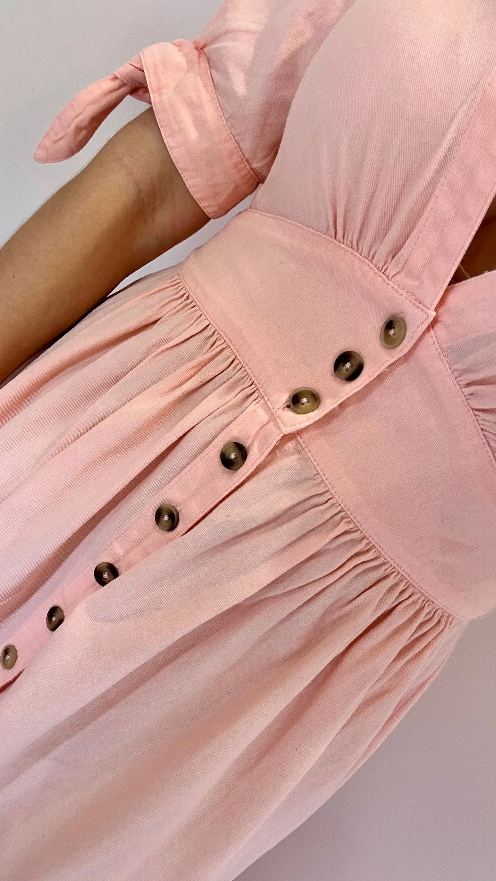 PEACHY ROSE BUTTON THROUGH DRESS