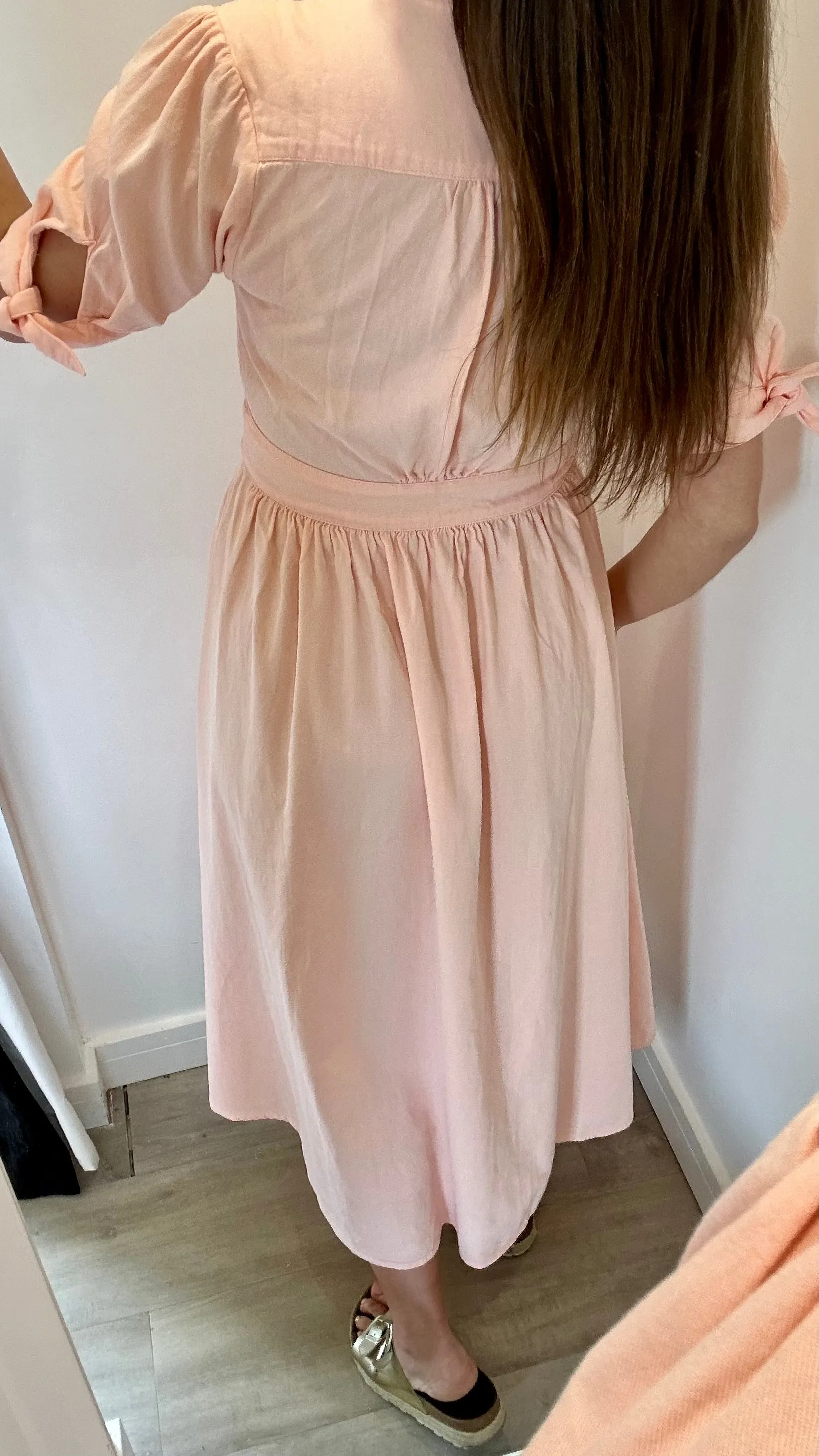 PEACHY ROSE BUTTON THROUGH DRESS