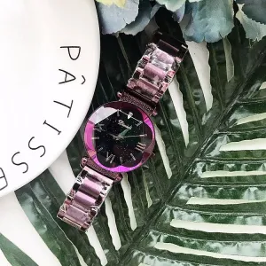 Plum-shaped Mirror Starry Dial Women's Watch