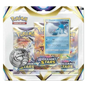 Pokemon Sword & Shield Brilliant Stars | 3 Pack Blister | Glaceon