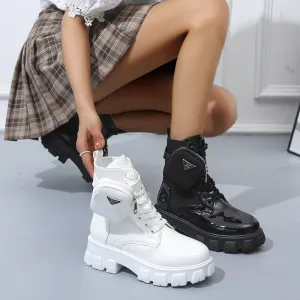 PU ladies chunky heel ankle  boots for women big size women's boots