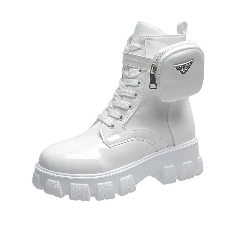 PU ladies chunky heel ankle  boots for women big size women's boots