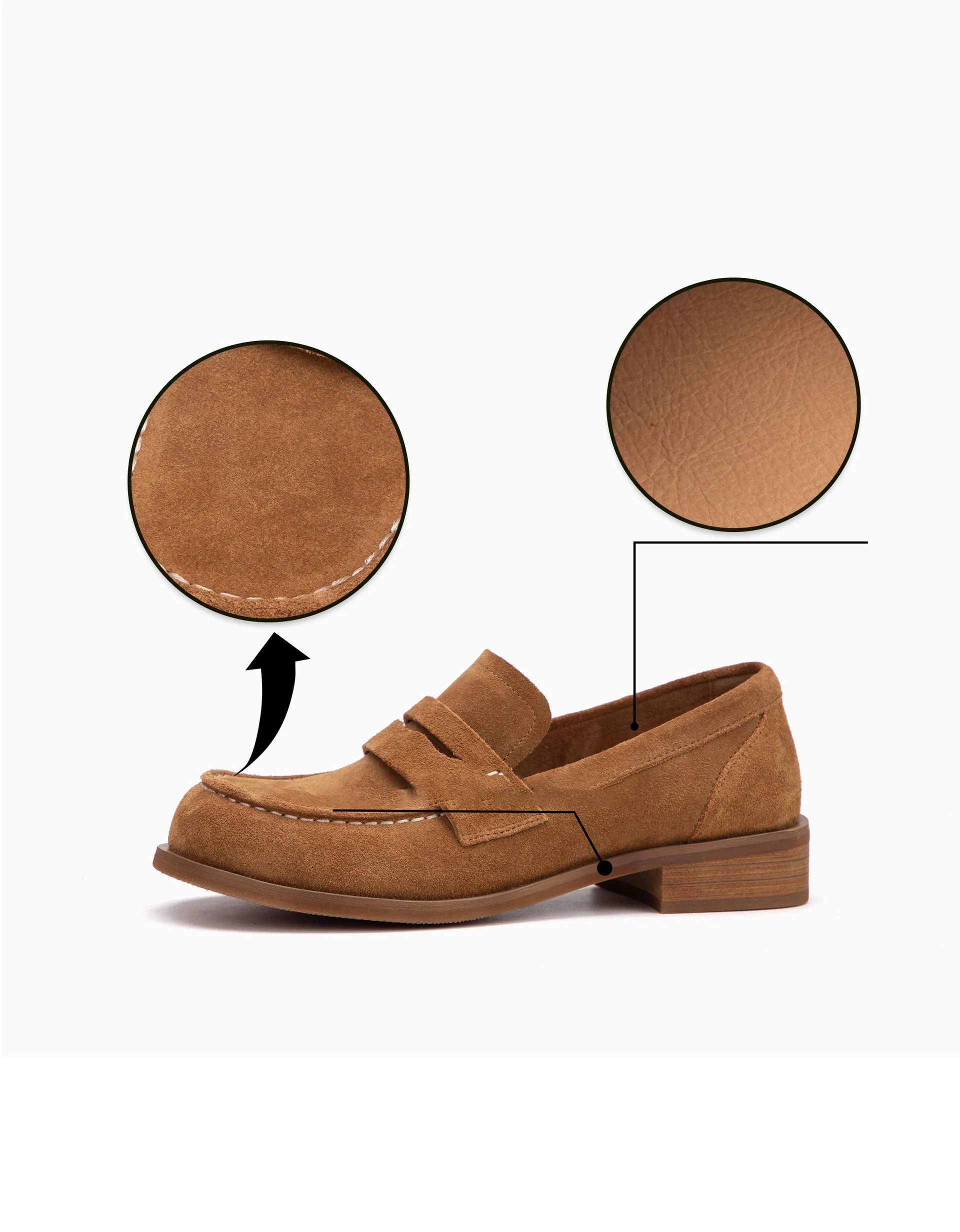 Real Leather British Style Vintage Suede Loafers