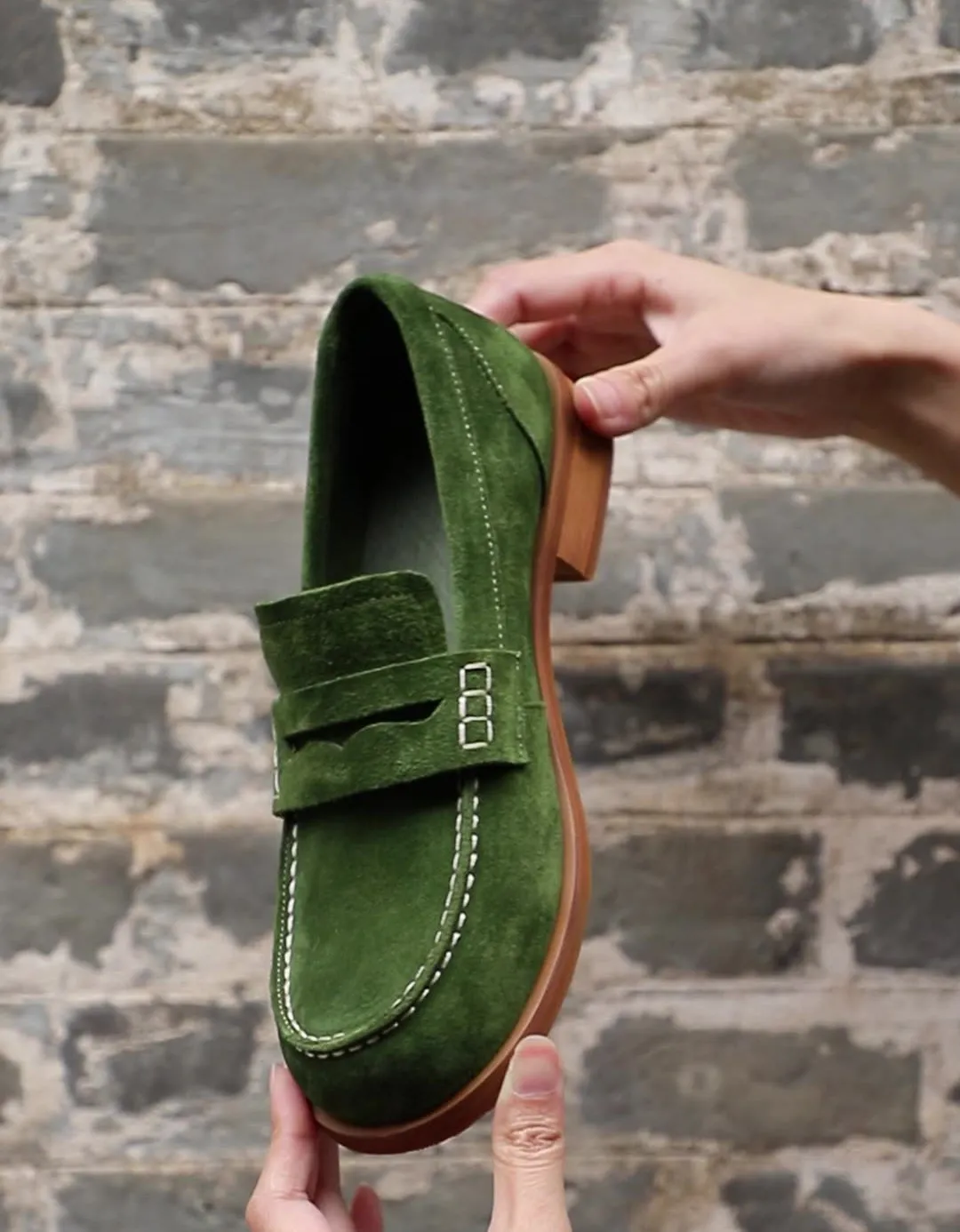 Real Leather British Style Vintage Suede Loafers