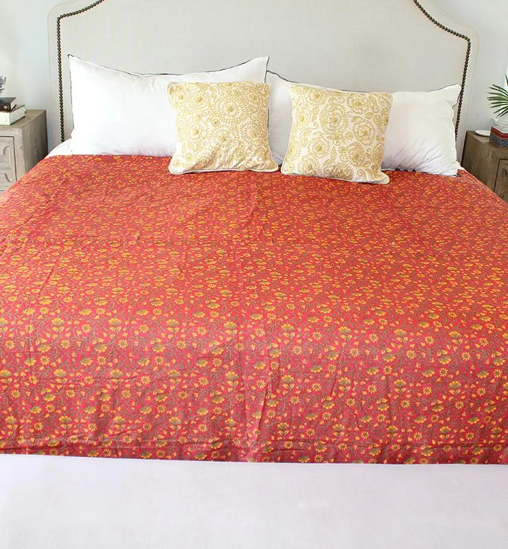 Red Floral Dohar