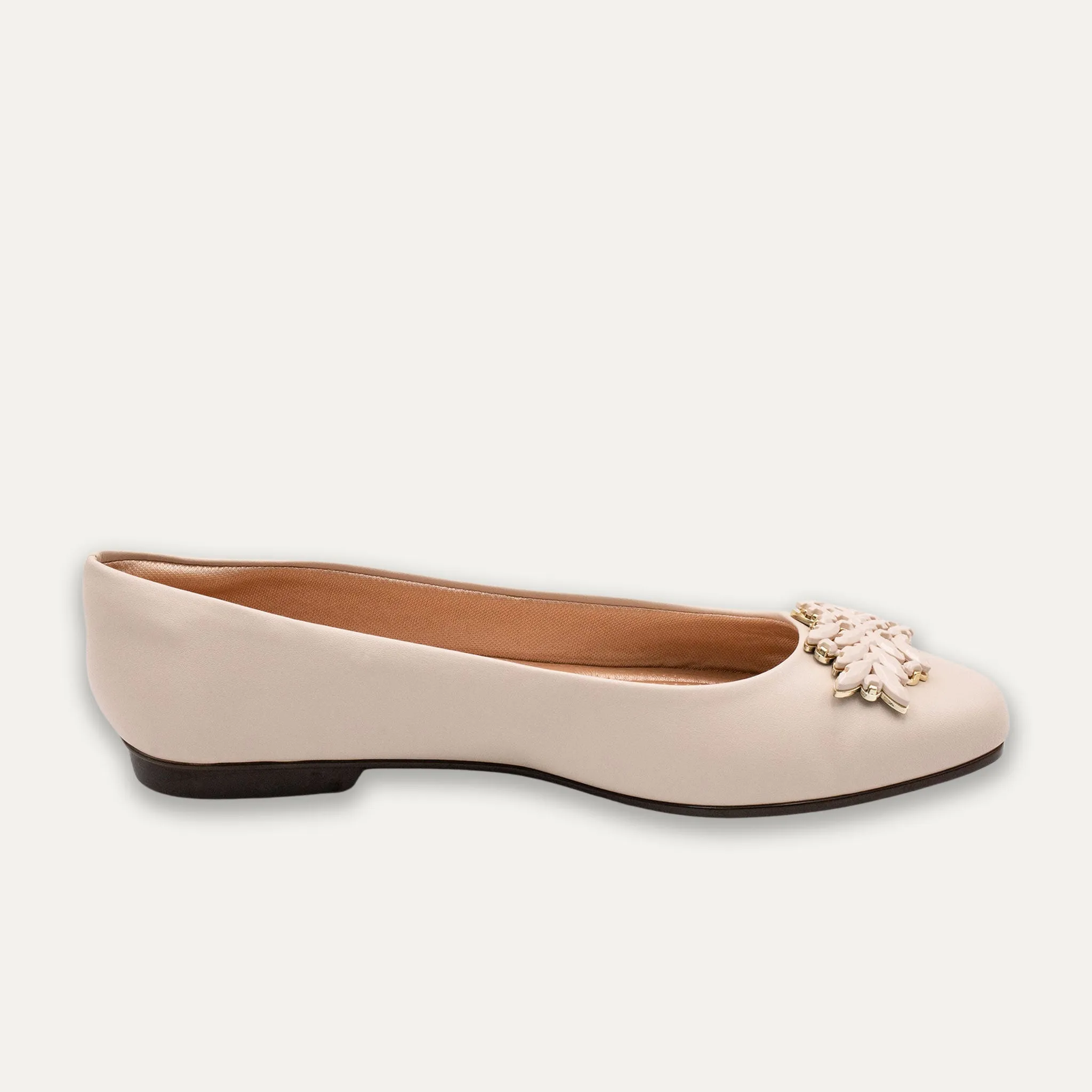 Reina Off White Ballet Flats