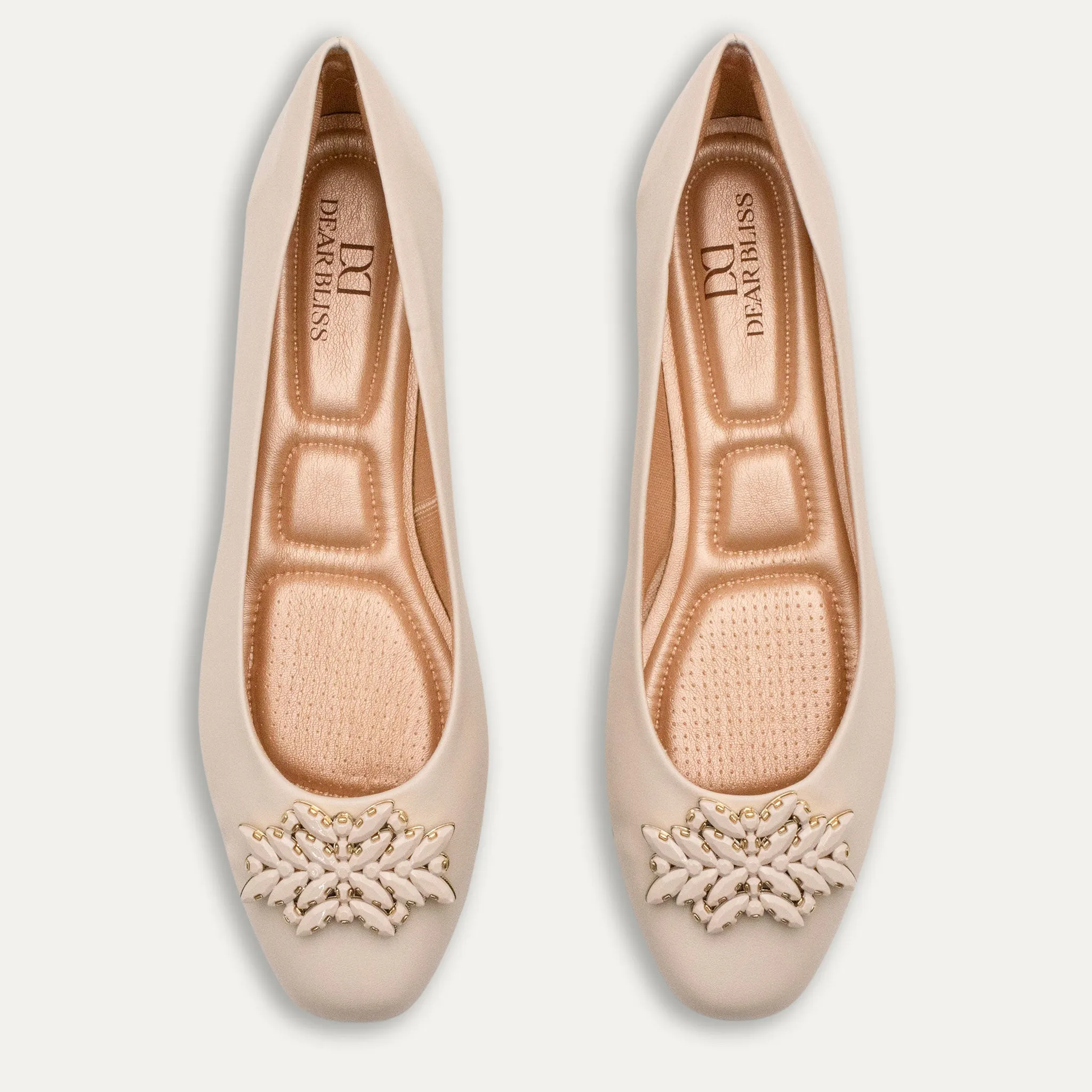 Reina Off White Ballet Flats