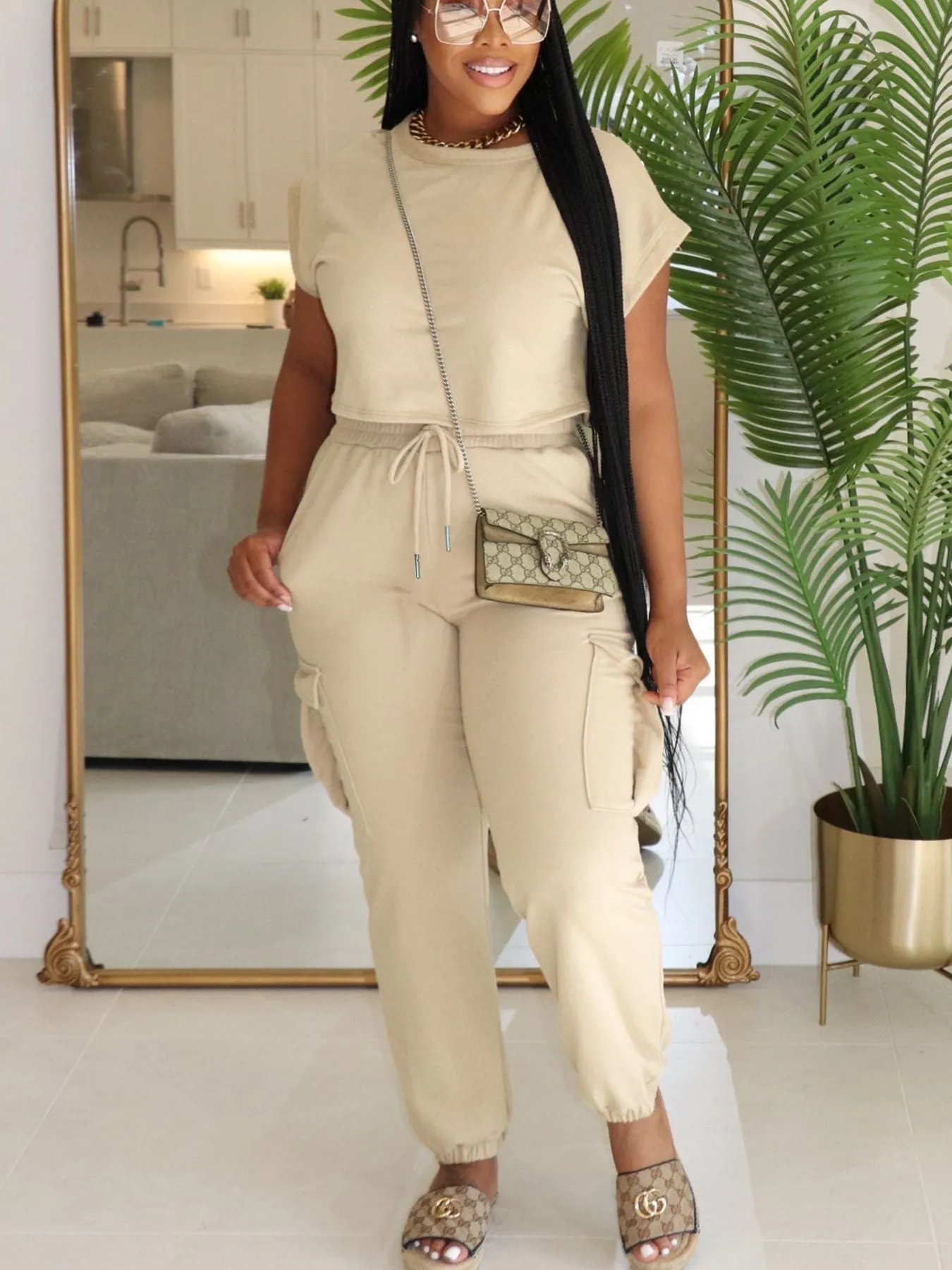 Relaxed Everyday Comfort Solid Two-Piece Pants Set