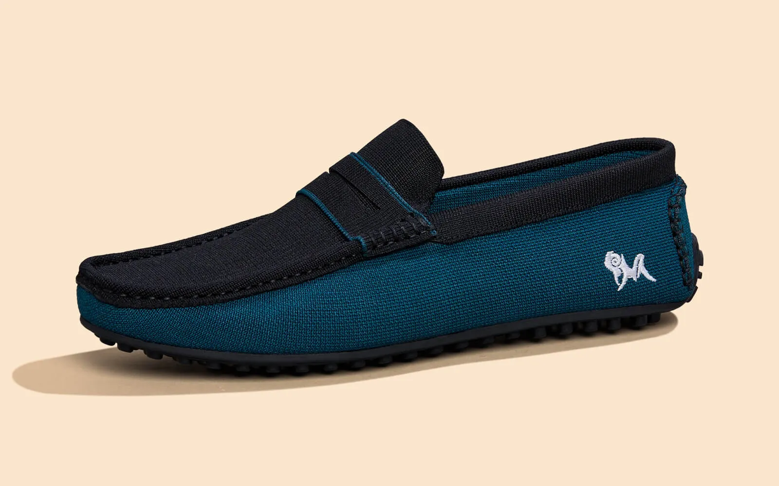 ReLive Knit Color Block Loafers : Teal/Black