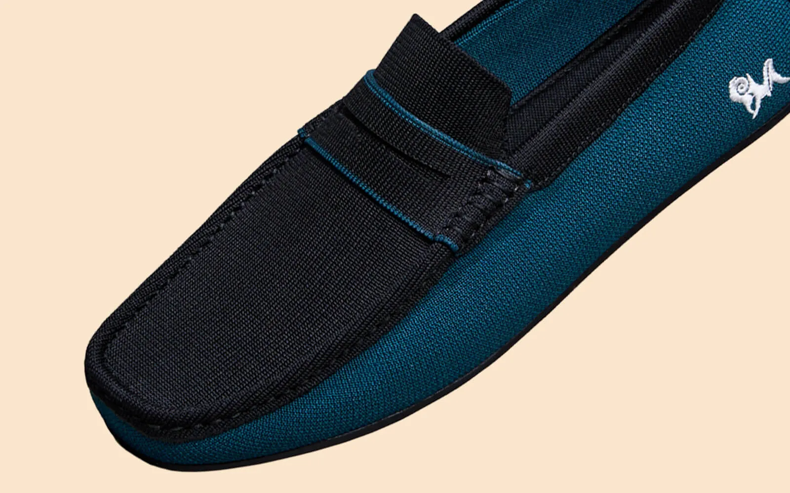 ReLive Knit Color Block Loafers : Teal/Black