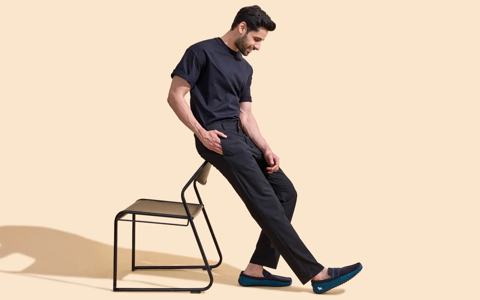 ReLive Knit Color Block Loafers : Teal/Black
