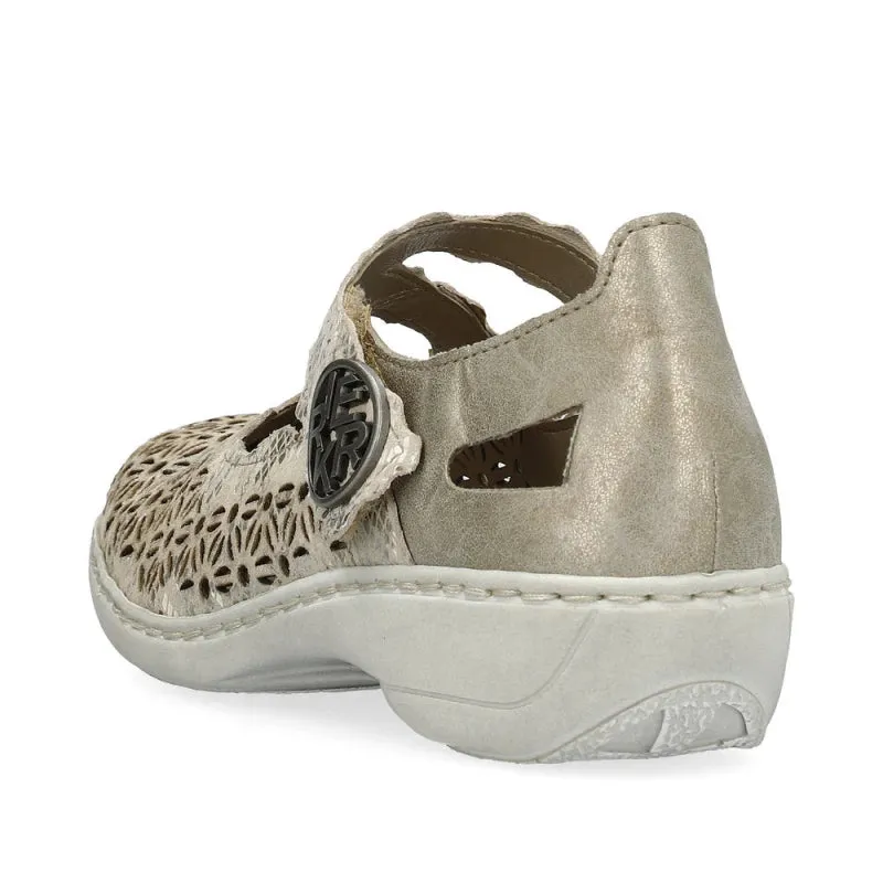 Rieker Women's Doris 413G4-90 - Beige Metallic/Pearl