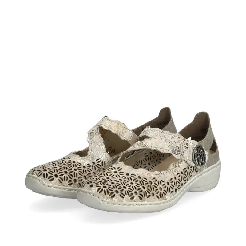 Rieker Women's Doris 413G4-90 - Beige Metallic/Pearl
