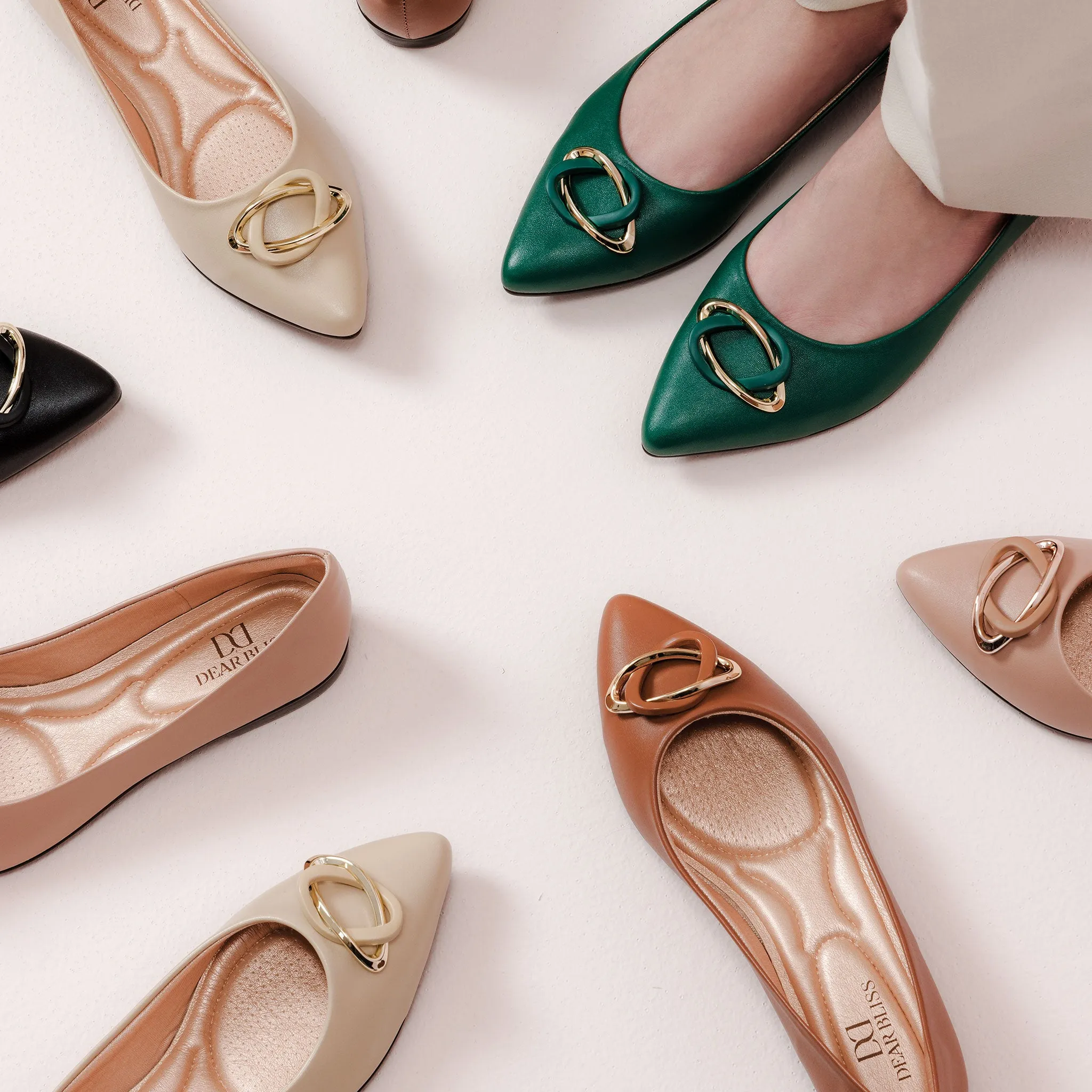 Rosa Cream Pointed Toe Flats