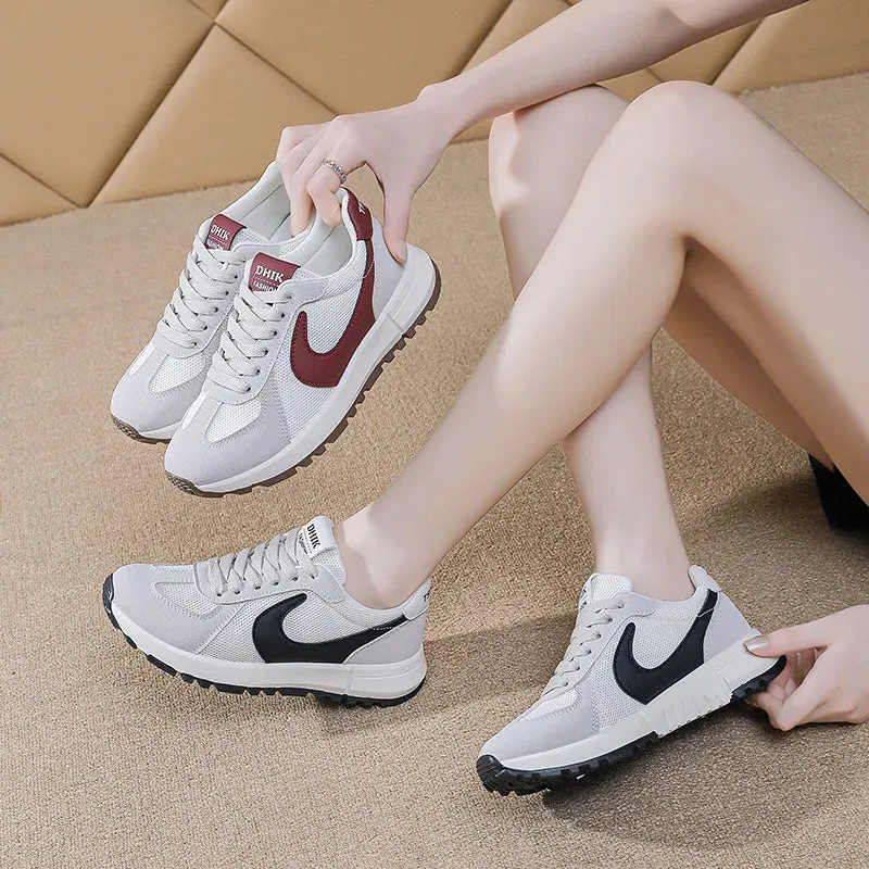 Round Toe Contrast Mesh Breathable Athletic