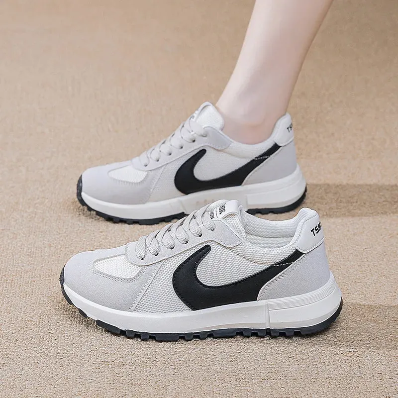 Round Toe Contrast Mesh Breathable Athletic