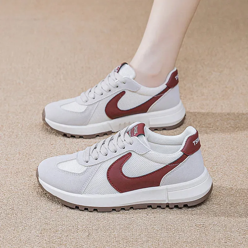 Round Toe Contrast Mesh Breathable Athletic