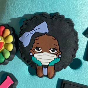 SHOE CHARMS - MASK PURPLE BOW CUTIE