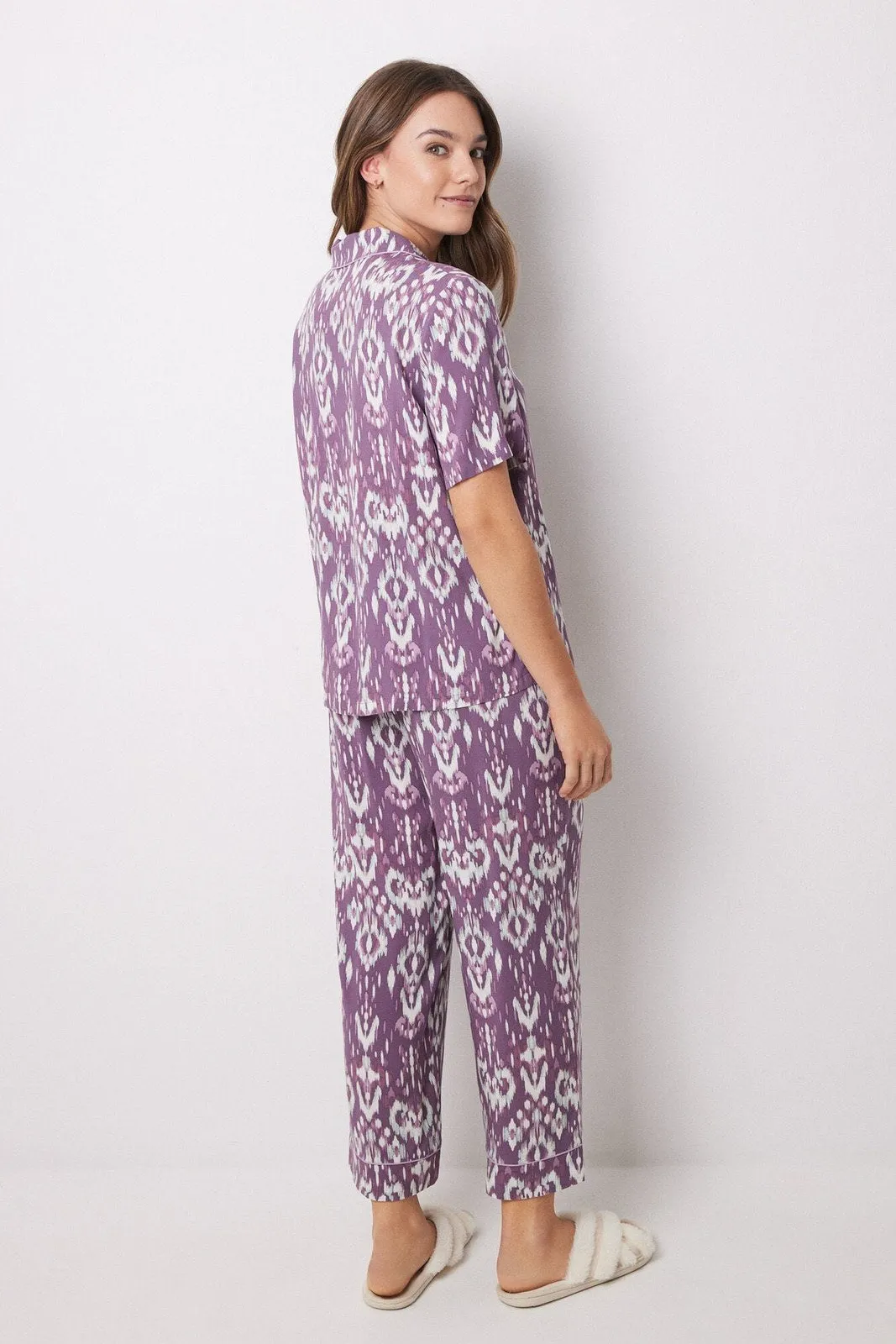 Short Sleeves Masculine Pyjama Set - Purple
