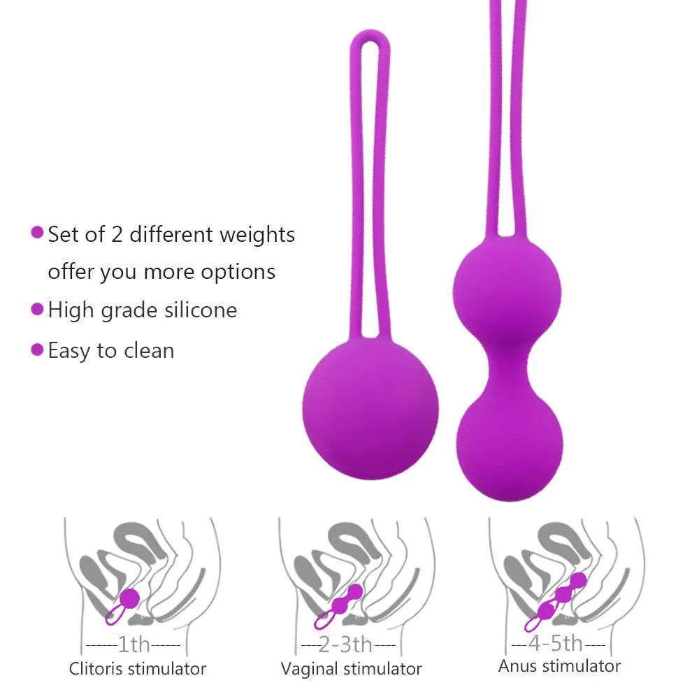 Silicone Vaginal Tightening Kegel Exerciser Vibrator Ball Trainer Ben Wa Balls Women Adult Sex Product Purple
