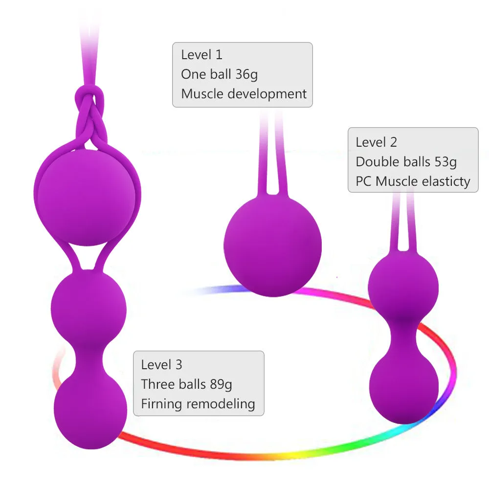 Silicone Vaginal Tightening Kegel Exerciser Vibrator Ball Trainer Ben Wa Balls Women Adult Sex Product Purple