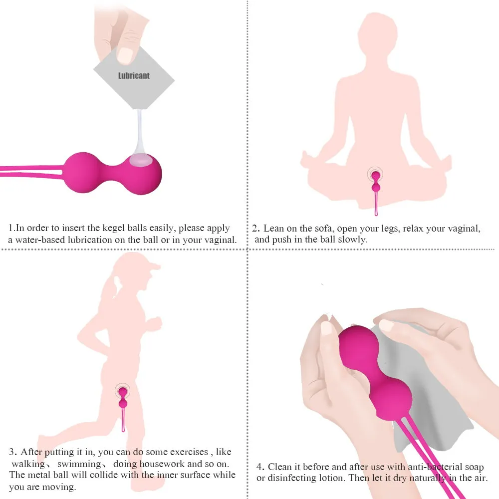 Silicone Vibrator Ball Trainer Vaginal Tightening Kegel Exerciser Ben Wa Balls Female Sex Product Set