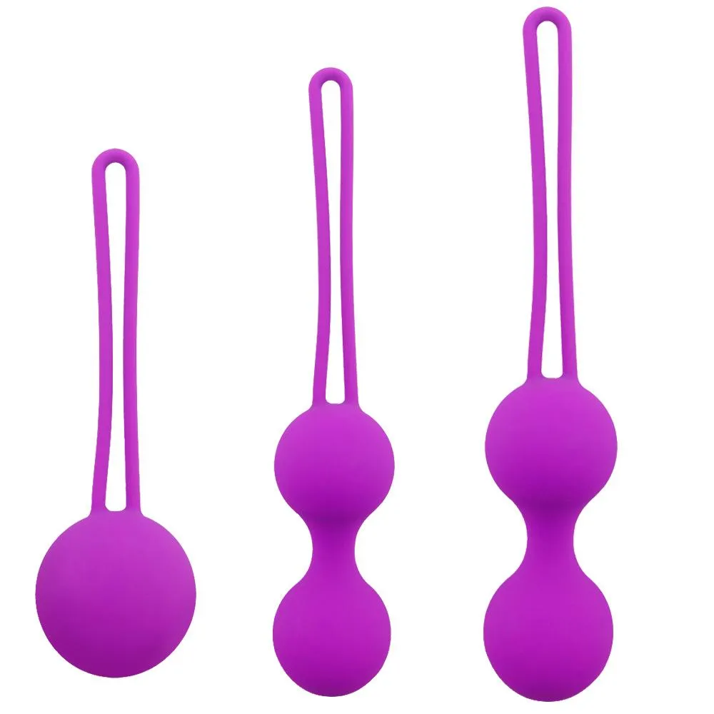 Silicone Vibrator Ball Trainer Vaginal Tightening Kegel Exerciser Ben Wa Balls Female Sex Product Set