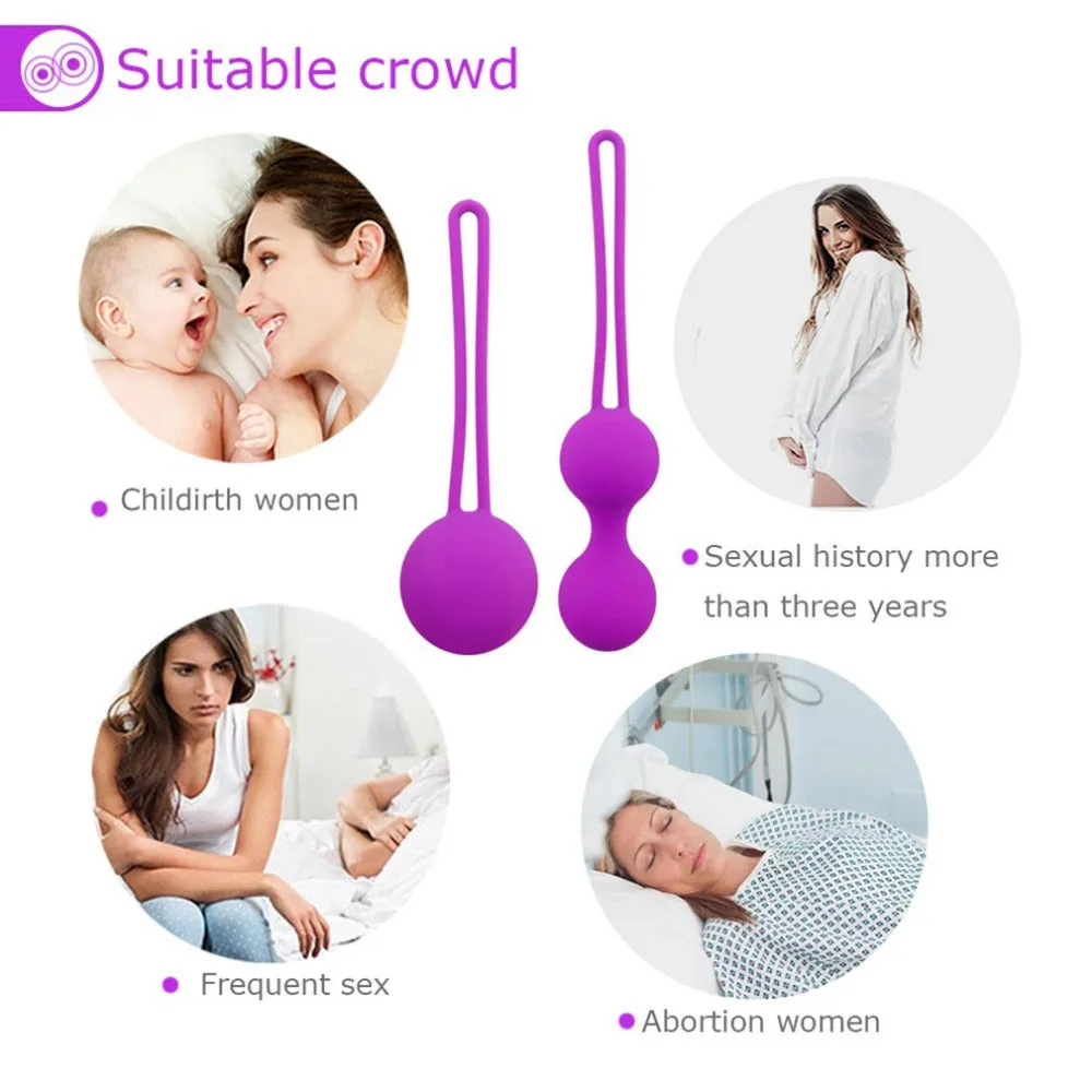 Silicone Vibrator Ball Trainer Vaginal Tightening Kegel Exerciser Ben Wa Balls Female Sex Product Set