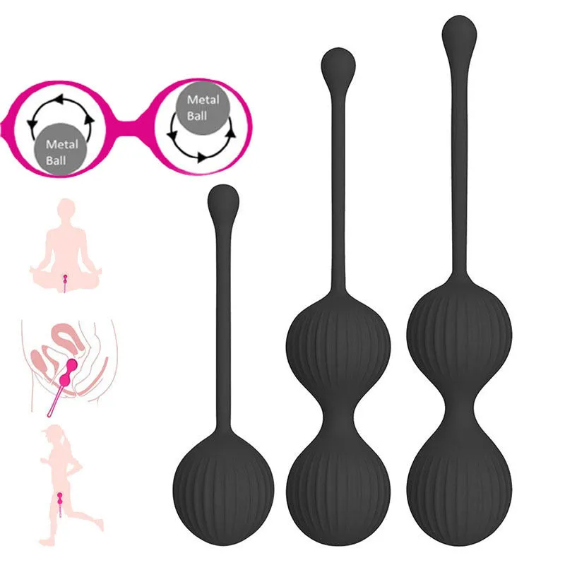Silicone Vibrator Ball Trainer Vaginal Tightening Kegel Exerciser Ben Wa Balls Female Sex Product Set