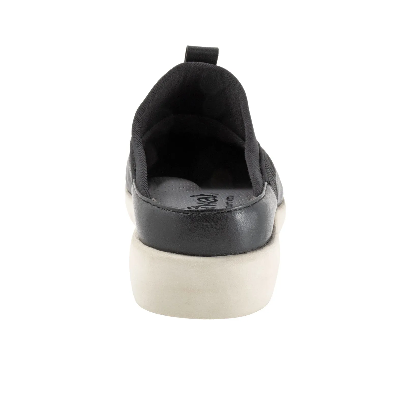 Softwalk Aberdeen Sport S2300-001 Womens Black Wide Leather Clog Flats Shoes