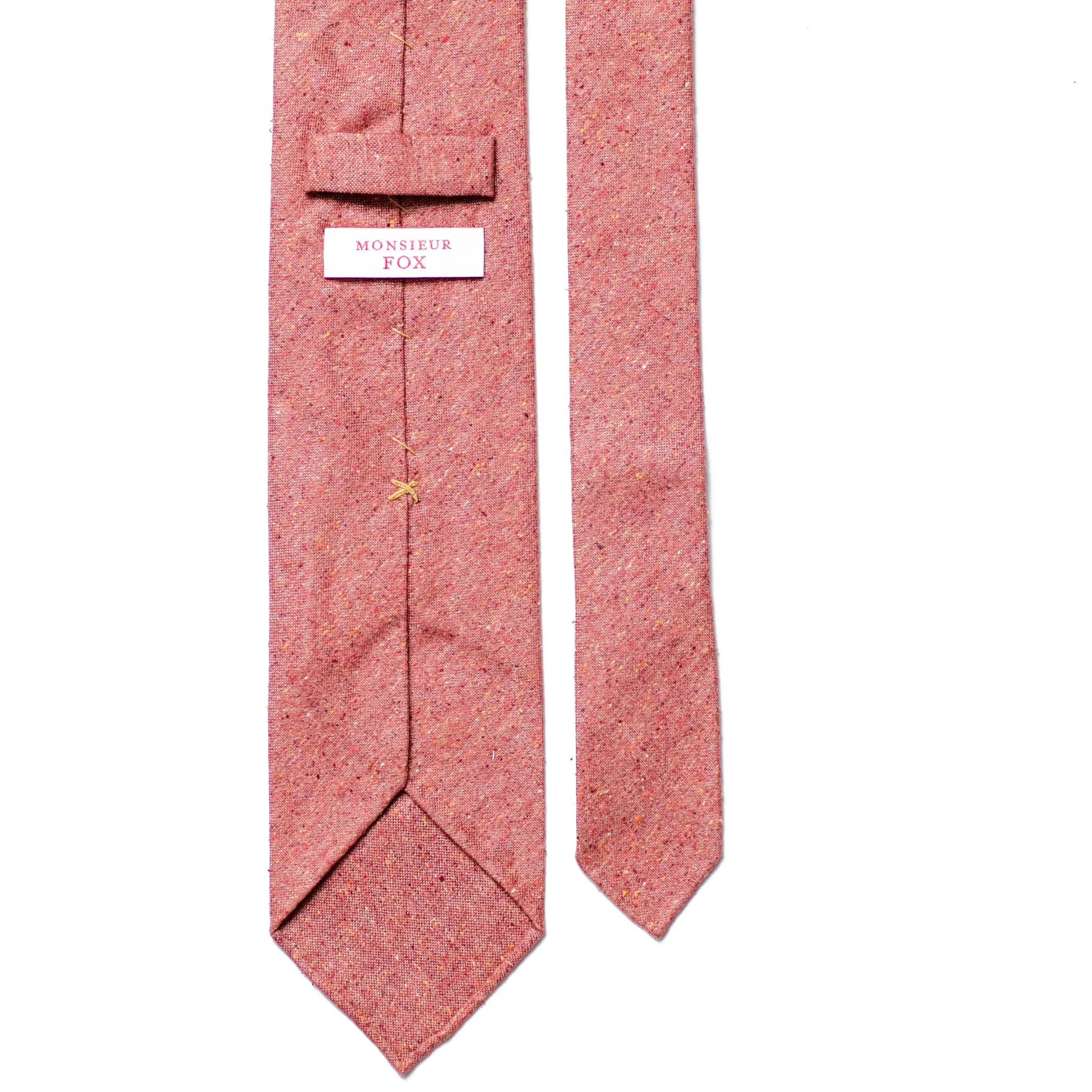 Speckled Brick Red Silk and Cotton Tie