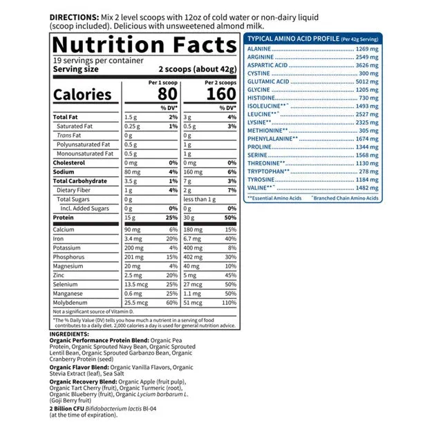 Sport Organic Plant-Based Protein Vanilla
